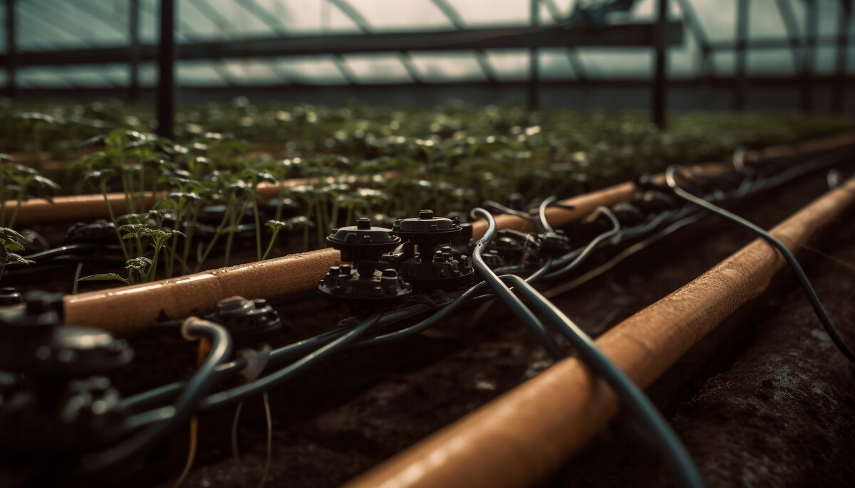 Metal equipment aids growth on rural farm generated by artificial intelligence