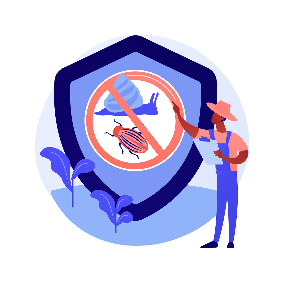 Garden pests abstract concept vector illustration. Garden maintenance, plant insects, spray insecticide, natural pesticides, harvest damage, viral disease, natural pest control abstract metaphor.